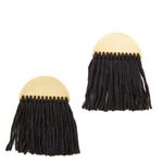 Madewell  Black/Gold color half moon-shaped earrings with tassels Photo 0