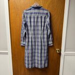 Pringle Long Sleeve Collared Midi Dress Button Up Shirtdress Plaid US 8 Blue Photo 12