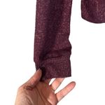 SO  Maroon Long Sleeve Tie Knot Front V-Neck Pullover Knit Sweater Women Sz S Photo 4