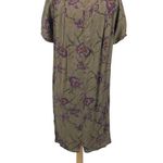 Vintage Dress Puff Sleeve Boat Neck Sheath Mini Iris Floral Print Green Womens 8 Size M Photo 8