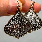 NEW REAL SIMPLE drop dangle open mesh pattern gold and silver fashion earrings Photo 14