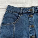 Almost Famous  Button Front Dark Wash Size 7 Denim Skirt Photo 6