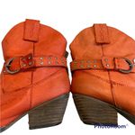 Very Volatile Orange Leather Boots, Sz 5.5 Photo 8