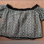 Rag and Bone  eyelet Lace Black & White Floral 'Flavia' Off-The-Shoulder Top Size S Photo 3