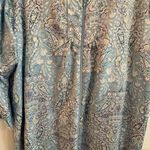 Miss Elaine Paisley Robe Blue Size 1X Photo 2