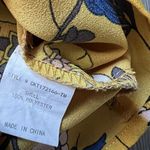 Mello Day Shirt Womens Medium Floral Ruffled Long Sleeve Yellow Photo 9