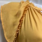 The Loft Yellow Tied V-Neck with Ruffled Detail Top Photo 3