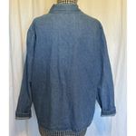 Bobbie & Brooks Bobbie Brooks Womens Shirt Jacket Sz Large Blue Denim Button Up Floral Patchwork Photo 3