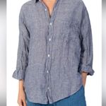CP Shades  Joss Linen Button Up Shirt in Chambray Blue Photo 0