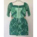 Three Floor  Lace Is More Dress Jungle Celadon Nylon Blend Exposed Zipper Sz 6 Photo 2