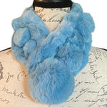 Faux Fur NEW Blue Warm Neck Scarf Wrap One Size Photo 0