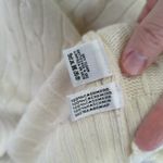 Ralph Lauren Black Label Cream Cable Knit V Neck Cashmere Sweater Womens Large Photo 3