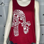 L.A Soul Boho Elephant Flowy Tank Size Medium Red Photo 0