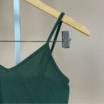 Capella Medium Ribbed Forest Green Boho Hippie Crop Tank Top V Neck Earth Tone Photo 4