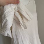 Free People  Cream Tied Cold Shoulder Asymmetrical Mini Shirt Dress Women M Boho Photo 2