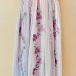 Ivy City Co Enchanted Purple Ruffle Embroidered Floral Puff Sleeve Tulle Dress. Photo 6