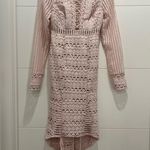 ASOS NWT Light Pink long sleeve lace peplum midi dress US 4 Photo 2