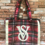 Victoria's Secret Festive logo sherpa fleece tote Bag Photo 0
