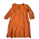 Who What Wear Burnt Orange Puffy Sleeves Oversized Dress with Pockets Photo 1