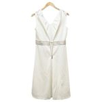 Calvin Klein NWT Off White Ribbon-Trim A-Line Knee Length Dress Women’s Size 6 Photo 3