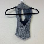 Knorts Rib Knit Cropped Halter Vest Women's Size 2 Blue Photo 5