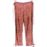 Sundance  Orange Purple Floral Abstract Print Pull on Pants Coastal Lagenlook M Photo 1