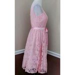 Barbiecore Pink Blush Lace Satin Sash Simply Devine Cocktail Dress by Marina Size 6 Photo 3