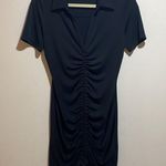 Alice + Olivia Classics Marsha Ruched Polo Collared Mini Dress Black Size Small Photo 3