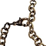 Statement Necklace Bubble Dangle Drop Gold Tone Clear Rhinestones 10" Pink Photo 5