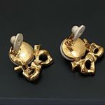 Nina Vintage Ricci Pearl Bow Clip On Gold tone Earrings Photo 7