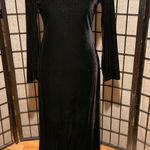 Vintage by Caliendo Velour Velvet Embellish bead mermaid long sleeve formal prom Black Size 10 Photo 0