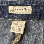 st. john's bay St. John’s Bay SZ 14 Mini Denim Skort Pockets Belted Dark Vintage Wash Zip-Fly Photo 6