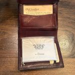 Vintage Bosca Old Leather Moda di Roma Wallet Coin Purse Hand Stained Hide 1970s Brown Photo 8