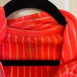 Athleta Women's Bright Orange Striped Jacket W/ Pocket, Thumb Holes Size Medium Photo 8