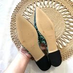 Nine West Blue Snakeskin Faux Leather Risha Mules Size 9 Photo 5