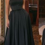 House Of CB NEW  contessa Black Strapless Satin Corset Midi Dress Sz S a-c Photo 3