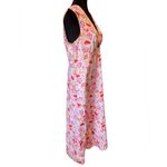 NEW Chloe + Rene White Pink Boho Hippie Earthy Preppy Artsy Floral Maxi Dress Size L Photo 2