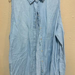 BB Dakota Womens Chambray Sleeveless Shirt w/ Sleeves Light Wash Denim Size L Photo 0