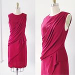 J. Mendel • draped silk chiffon dress red sleeveless sheath designer cocktail Size 6 Photo 1