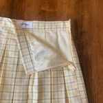 Cali 1850  Skirt XS Yellow White Plaid Skater A-line Lined Preppy Zip Side Short Photo 4