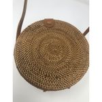 Round Wicker Straw Rattan Bag Women's Hand Woven Shoulder Purse Photo 3
