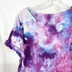 Maurice's  XL Top Handmade Tie Dye Purple Pink‎ Blue Short Sleeve Boho Hippie 1041 Photo 3