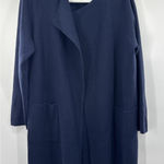 J.Crew 365 Cardigan Blazer Open Long Women's Size M Navy Merino Wool Blend Blue Size M Photo 0