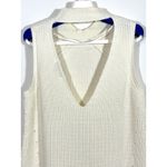 Rebecca Minkoff Sleeveless Sweater Size Medium Ivory Back Cutout High Low Photo 7