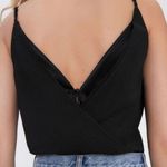 ZARA Bodysuit Pleated Draped Black Top Buttons Women Size Small Spaghetti Straps Photo 1