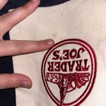 Trader Joes Canvas Embroidered Tote bag medium size Shopping Reusable Photo 2