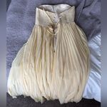 Elegant Butter Yellow Strapless Pleated Dress Size 4 Photo 1