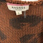 Andree by Unit  Cardigan Large Long Open Front Brown Black Knit Photo 2