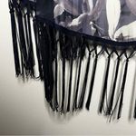 Honey Punch  Sheer Dark‎ Floral Whimsigoth Fringe Trim Kimono Cardigan Photo 8