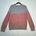 prAna Branagan Pink & Blue Color-Block Striped Cre Sweater Organic Cotton Medium Photo 1